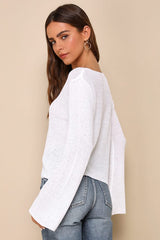 Springtime Sweetie Ivory Loose Knit Cardigan Sweater