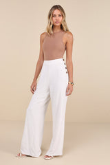Noteworthy White Wide-Leg Pants