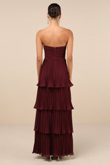 Seriously Sensational Plum Purple Strapless Tiered Maxi Dress