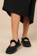 Onda Black Pleated Ballet Flats