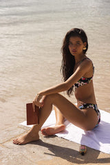 Uvita Black Multi Floral Low-Rise Bikini Bottoms