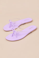 Wish List II Lavender Patent Bow Thong Sandals