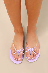 Wish List II Lavender Patent Bow Thong Sandals