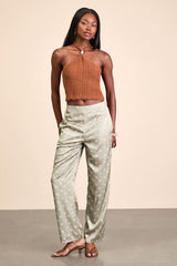 Serena Rust Brown Sweater Knit Halter Top