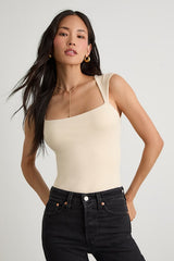 Brayden Light Yellow Square Neck Bodysuit