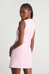 Adelie Light Pink Double Breasted Sleeveless Mini Dress
