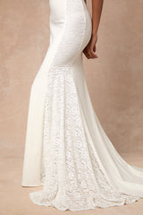 Lilabeth White Lace Mermaid Maxi Dress