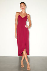Reinette Wine Red Midi Dress