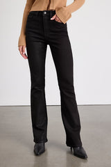 Charley Black Coated High-Rise Bootcut Jeans