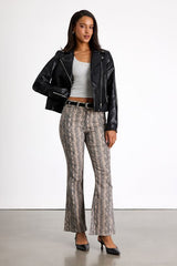 Iniya Snake Print Denim Mid-Rise Bootcut Jeans