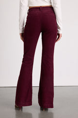 Relia Wine Red Corduroy High-Rise Flare Pants