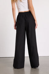 Brisa Black Cuffed Wide-Leg Pants