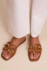 Barrett Tan Slide Sandals