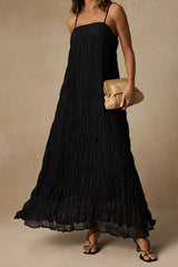 Louisiana Black Smocked Shift Maxi Dress