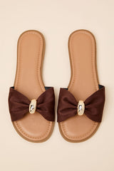 Nara Brown Suede Slide Sandals