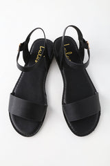 Hearts and Hashtags Black Flat Sandals