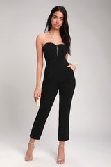 Paint the Town Black Strapless Jumpsuit