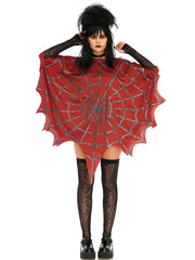 Gothic Glitter Spider Web Costume Poncho