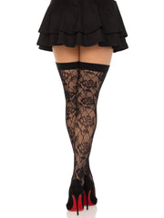 Wild Rose Net Thigh Highs