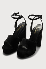 Gorgyy Black Velvet Platform High Heel Sandals