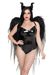Dark Enchantress Chiffon Wings and Horn Headband.
