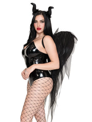 Dark Enchantress Chiffon Wings and Horn Headband.