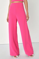 Amor and Beyond Hot Pink One-Shoulder Two-Piece Jumpsuit