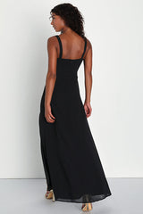 Remarkable Arrival Black Sleeveless Maxi Dress