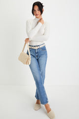 Crawford Ivory Long Sleeve Mock Neck Bodysuit