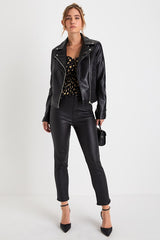 Daily Driver Black Coated High-Rise Skinny Jeans