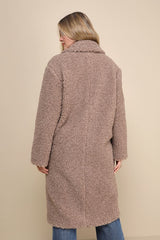 Amazing Comfort Taupe Shearling Long Coat