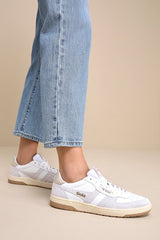Hawk White Multi Color Block Suede Sneakers