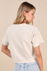 Howdy Hottie Beige Embroidered Graphic Tee