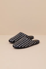 Calley Black Rhinestone Slides
