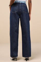 Emeric Dark Wash Multi High-Rise Wide-Leg Jeans