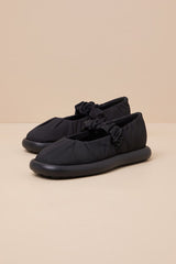 Onda Black Pleated Ballet Flats