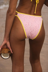 Cyrus Light Pink Jacquard Double Strap Bikini Bottoms