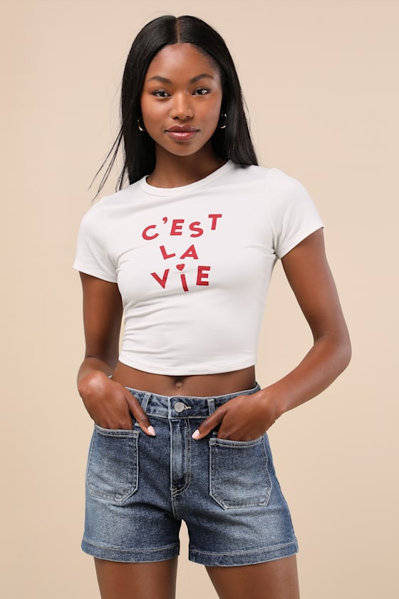 Jolie Medium Wash Denim High-Rise Sailor Shorts