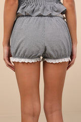 Justine Black Gingham Ruffled Bloomer Shorts