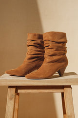 Carrie Tan Suede Slouchy Mid-Calf Boots