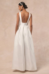 Ready For Romance Ivory Sleeveless Maxi Dress With Pockets