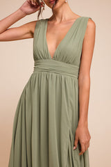 Heavenly Hues Sage Brush Maxi Dress