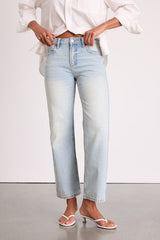 Teague Light Wash Mid-Rise Straight Leg Jeans