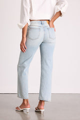 Teague Light Wash Mid-Rise Straight Leg Jeans