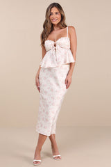 Alexia Ivory Ditsy Floral Satin Babydoll Tank Top