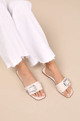 Nyomi Bone Buckle Slide Sandals