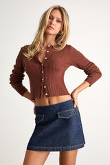 Kadia Dark Wash Denim Mid-Rise Mini Skirt