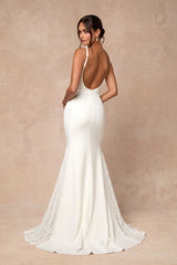 Lilabeth White Lace Mermaid Maxi Dress