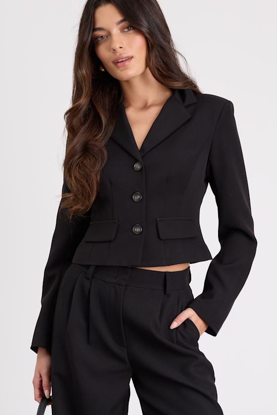 Vila Black Cropped Blazer