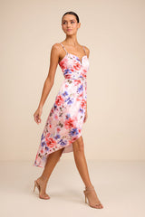 My Favorite Day Light Pink Floral Print Tulip Skirt Midi Dress